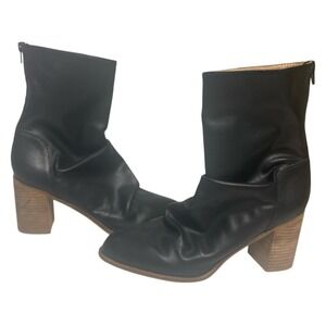 Oasis Society Ruched Black Heeled Boots Womens 10